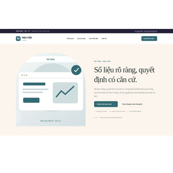 Ảnh chụp Giao diện HTML kế toán — Kể chuyện | WZ-117