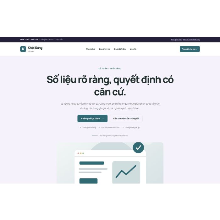 Ảnh chụp Giao diện HTML kế toán — Tập trung chuyển đổi | WZ-118