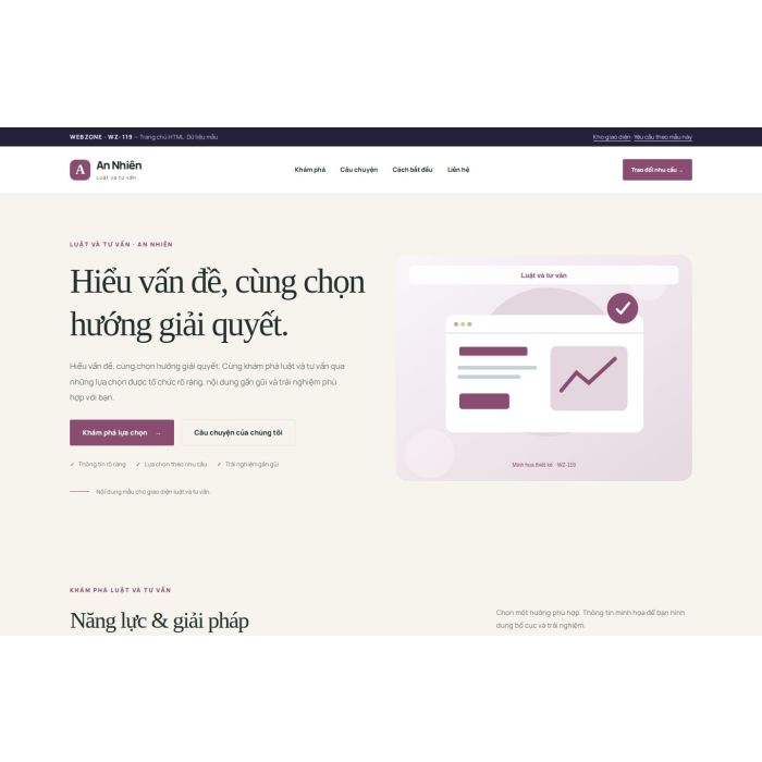 Ảnh chụp Giao diện HTML luật và tư vấn — Thanh lịch | WZ-119