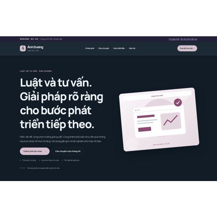 Ảnh chụp Giao diện HTML luật và tư vấn — Nổi bật | WZ-120