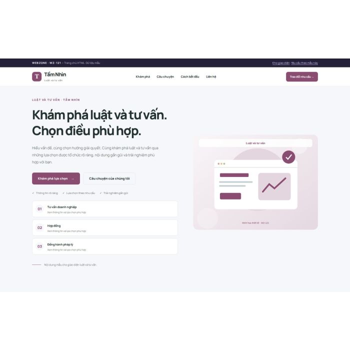 Ảnh chụp Giao diện HTML luật và tư vấn — Trưng bày | WZ-121