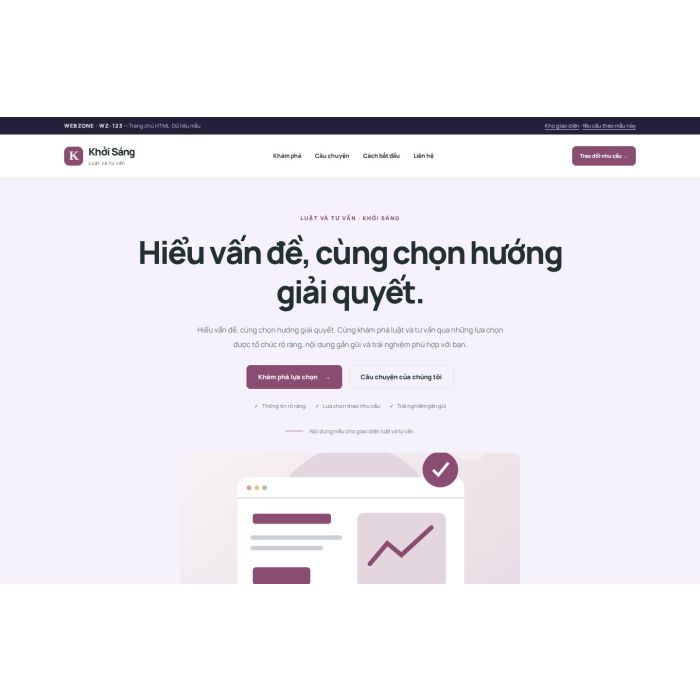 Ảnh chụp Giao diện HTML luật và tư vấn — Tập trung chuyển đổi | WZ-123
