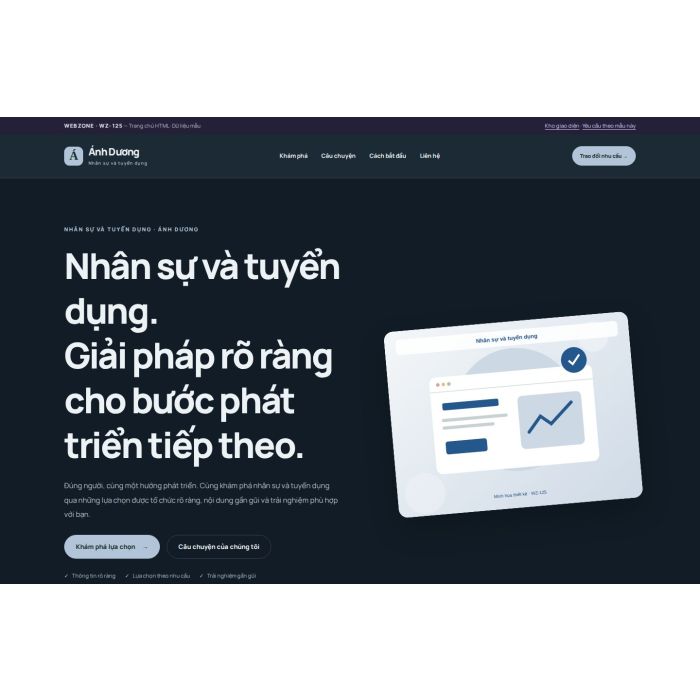 Ảnh chụp Giao diện HTML nhân sự và tuyển dụng — Nổi bật | WZ-125