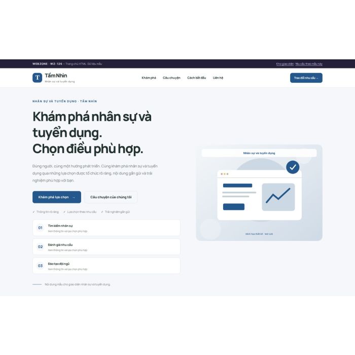 Ảnh chụp Giao diện HTML nhân sự và tuyển dụng — Trưng bày | WZ-126