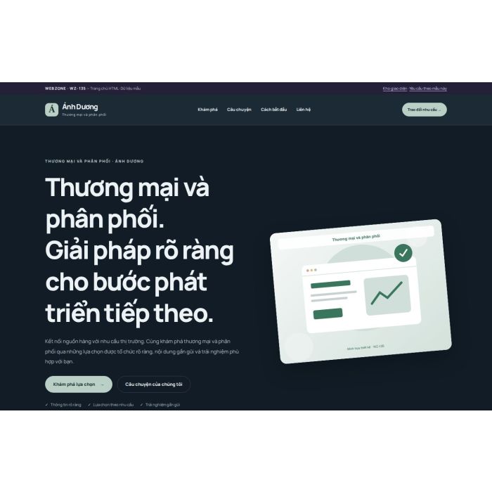Ảnh chụp Giao diện HTML thương mại và phân phối — Nổi bật | WZ-135