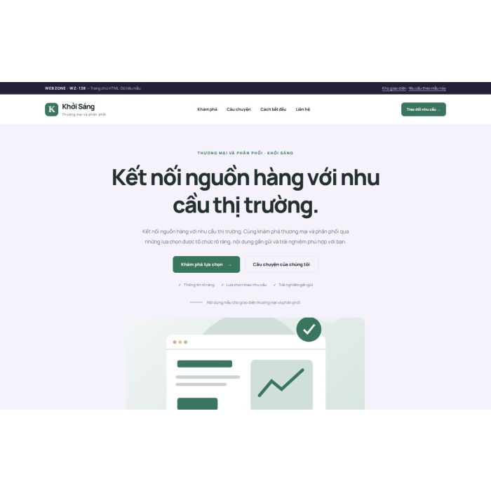 Ảnh chụp Giao diện HTML thương mại và phân phối — Tập trung chuyển đổi | WZ-138