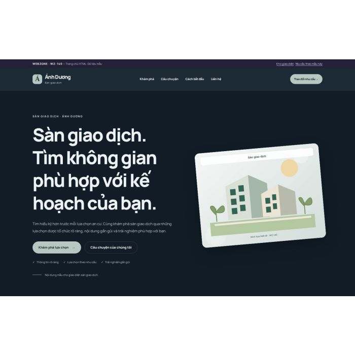Ảnh chụp Giao diện HTML sàn giao dịch — Nổi bật | WZ-140