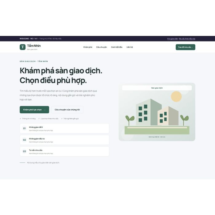 Ảnh chụp Giao diện HTML sàn giao dịch — Trưng bày | WZ-141