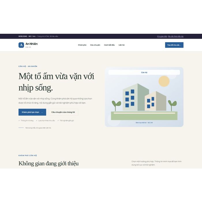 Ảnh chụp Giao diện HTML căn hộ — Thanh lịch | WZ-144
