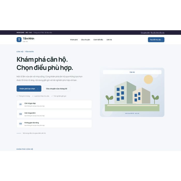 Ảnh chụp Giao diện HTML căn hộ — Trưng bày | WZ-146