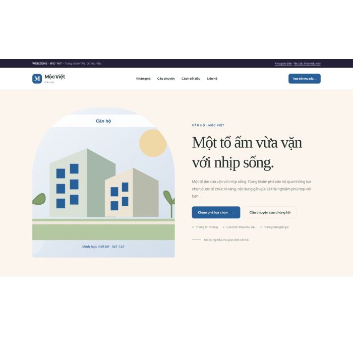 Ảnh chụp Giao diện HTML căn hộ — Kể chuyện | WZ-147