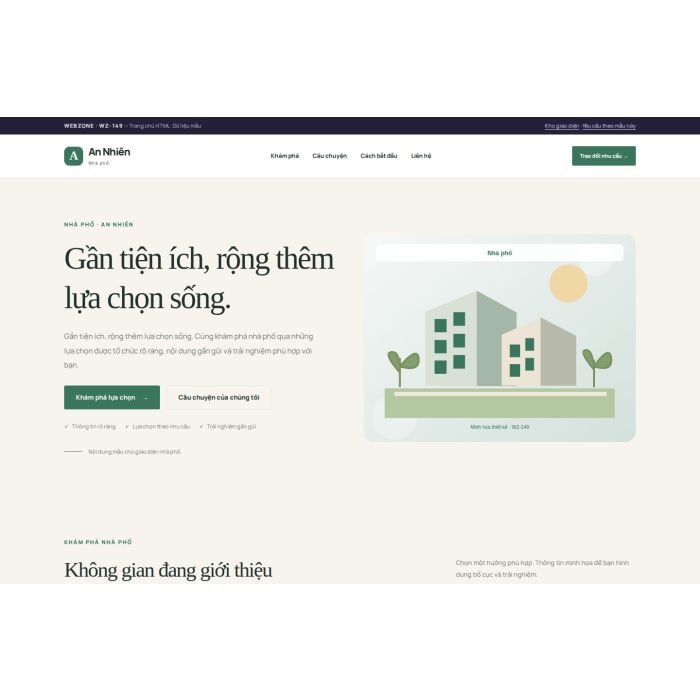 Ảnh chụp Giao diện HTML nhà phố — Thanh lịch | WZ-149