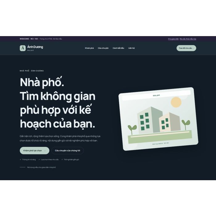 Ảnh chụp Giao diện HTML nhà phố — Nổi bật | WZ-150