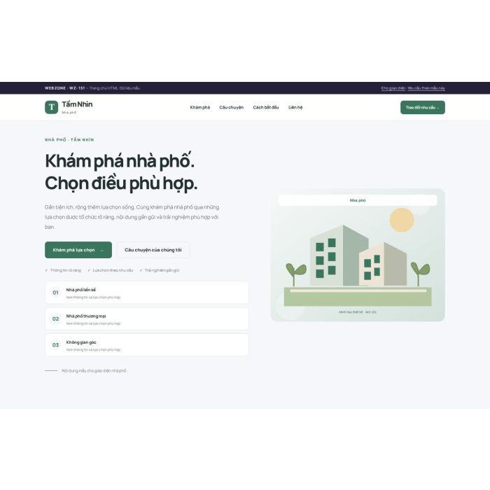 Ảnh chụp Giao diện HTML nhà phố — Trưng bày | WZ-151