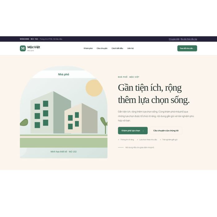 Ảnh chụp Giao diện HTML nhà phố — Kể chuyện | WZ-152