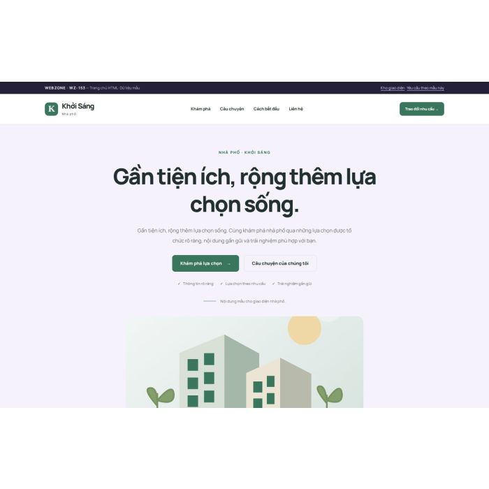 Ảnh chụp Giao diện HTML nhà phố — Tập trung chuyển đổi | WZ-153