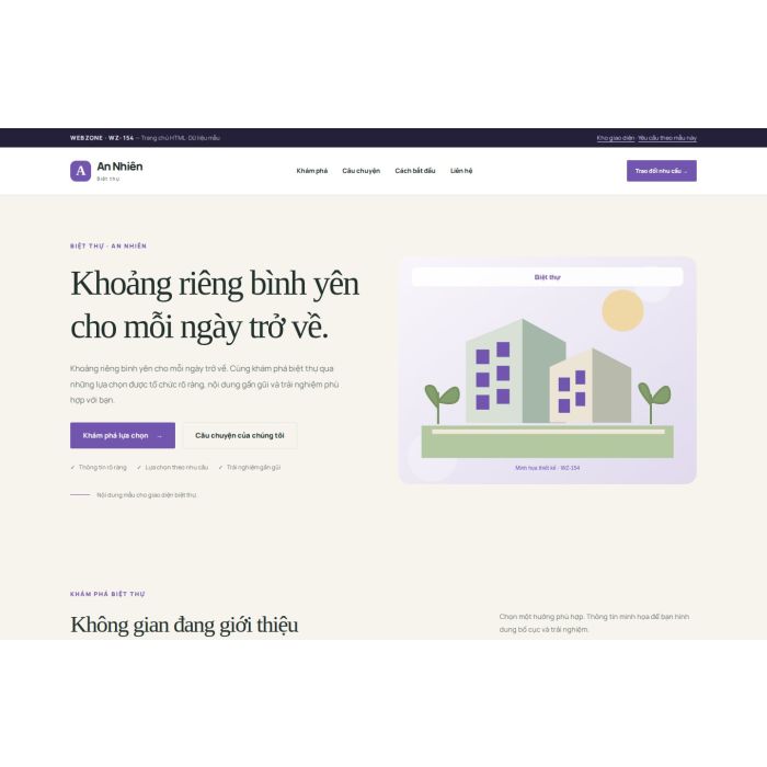 Ảnh chụp Giao diện HTML biệt thự — Thanh lịch | WZ-154