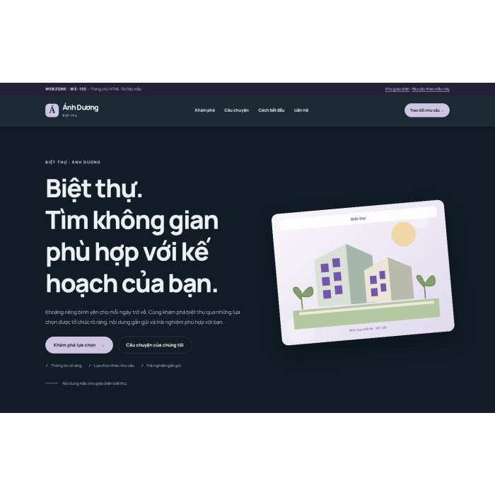 Ảnh chụp Giao diện HTML biệt thự — Nổi bật | WZ-155