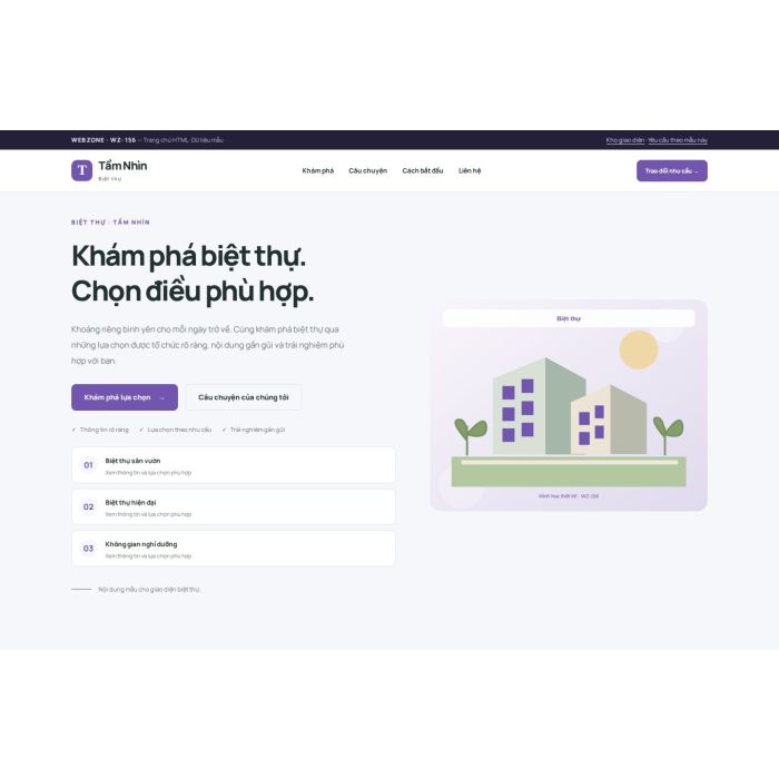 Ảnh chụp Giao diện HTML biệt thự — Trưng bày | WZ-156