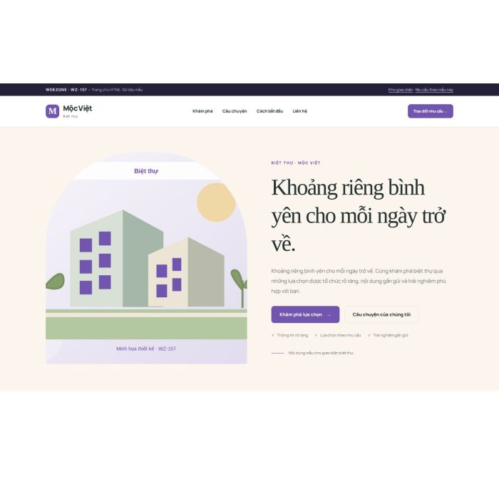 Ảnh chụp Giao diện HTML biệt thự — Kể chuyện | WZ-157