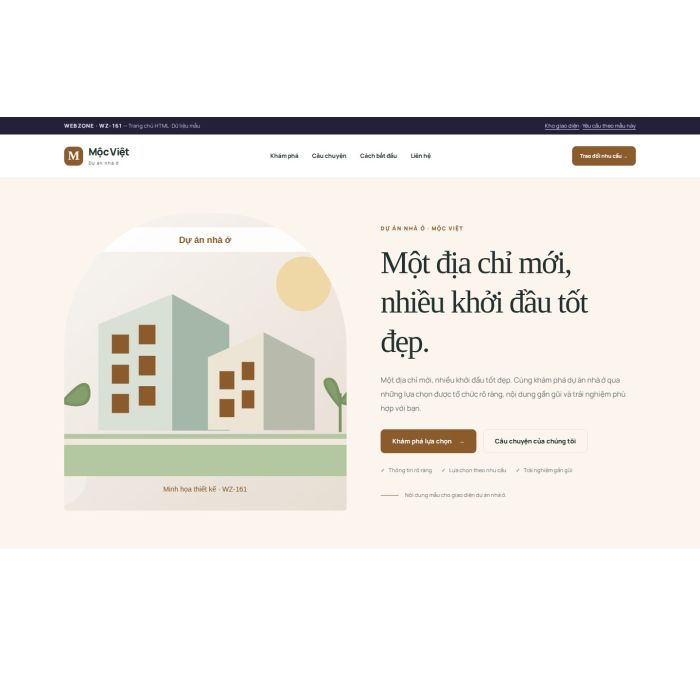 Ảnh chụp Giao diện HTML dự án nhà ở — Kể chuyện | WZ-161