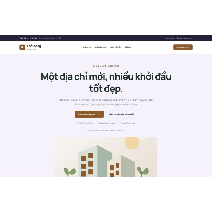 Ảnh chụp Giao diện HTML dự án nhà ở — Tập trung chuyển đổi | WZ-162
