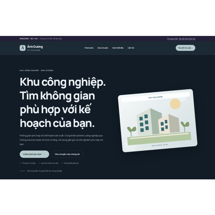 Ảnh chụp Giao diện HTML khu công nghiệp — Nổi bật | WZ-164