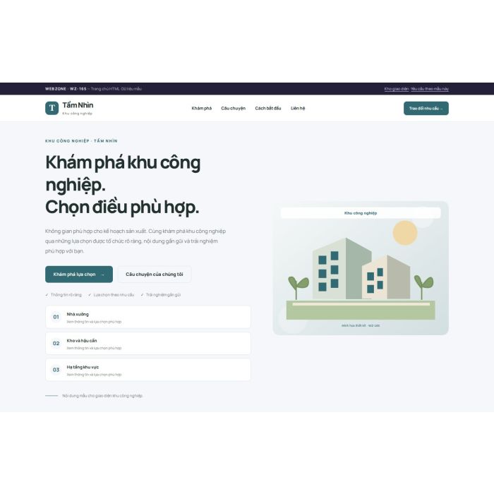 Ảnh chụp Giao diện HTML khu công nghiệp — Trưng bày | WZ-165