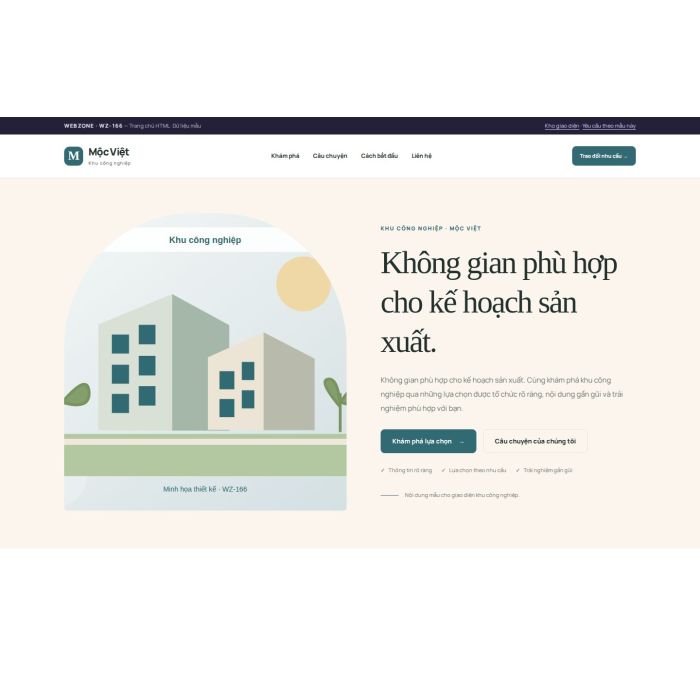 Ảnh chụp Giao diện HTML khu công nghiệp — Kể chuyện | WZ-166