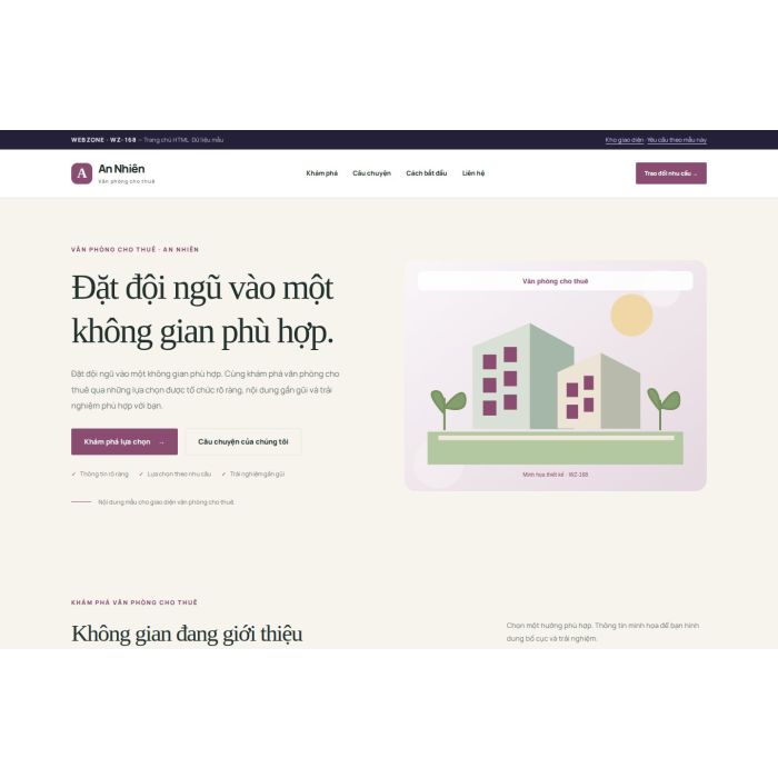 Ảnh chụp Giao diện HTML văn phòng cho thuê — Thanh lịch | WZ-168