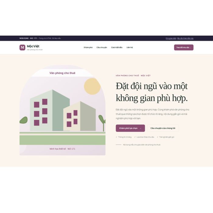 Ảnh chụp Giao diện HTML văn phòng cho thuê — Kể chuyện | WZ-171