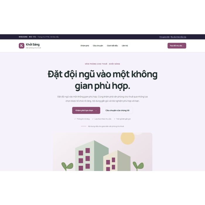 Ảnh chụp Giao diện HTML văn phòng cho thuê — Tập trung chuyển đổi | WZ-172