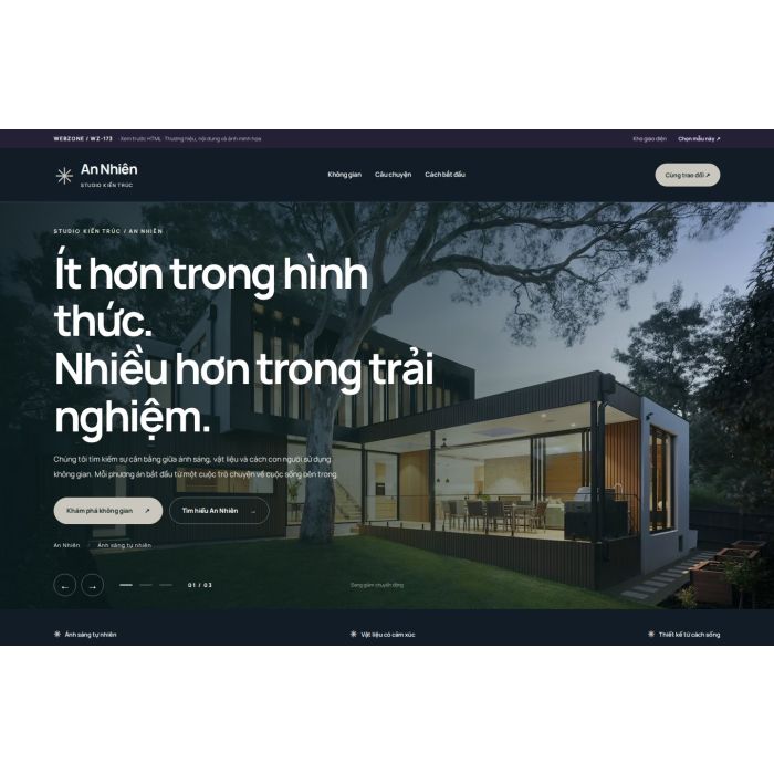 Ảnh chụp Giao diện HTML studio kiến trúc — Nổi bật | WZ-173