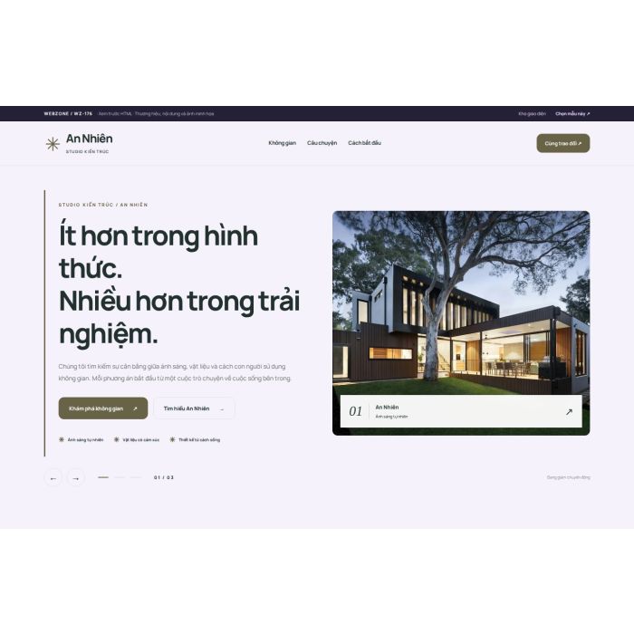 Ảnh chụp Giao diện HTML studio kiến trúc — Tập trung chuyển đổi | WZ-176