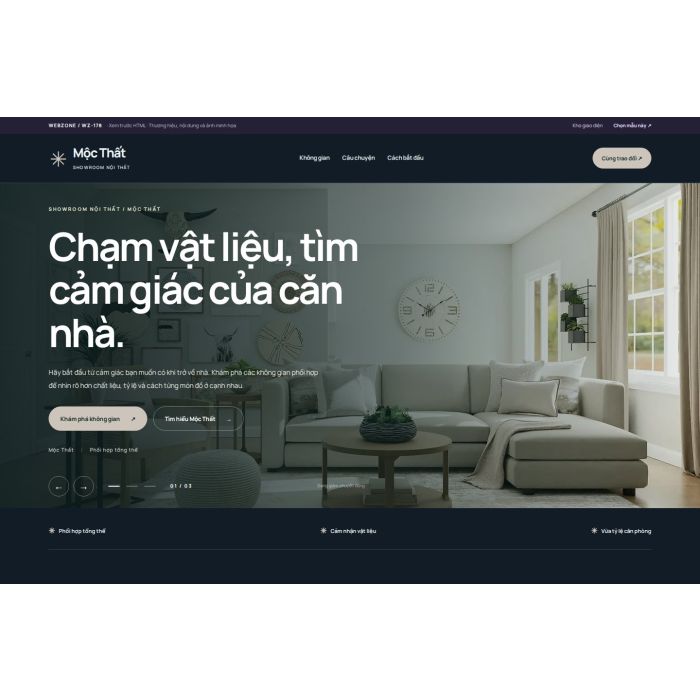 Ảnh chụp Giao diện HTML showroom nội thất — Nổi bật | WZ-178