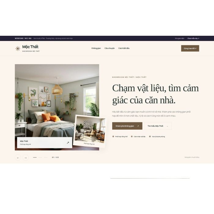 Ảnh chụp Giao diện HTML showroom nội thất — Kể chuyện | WZ-180