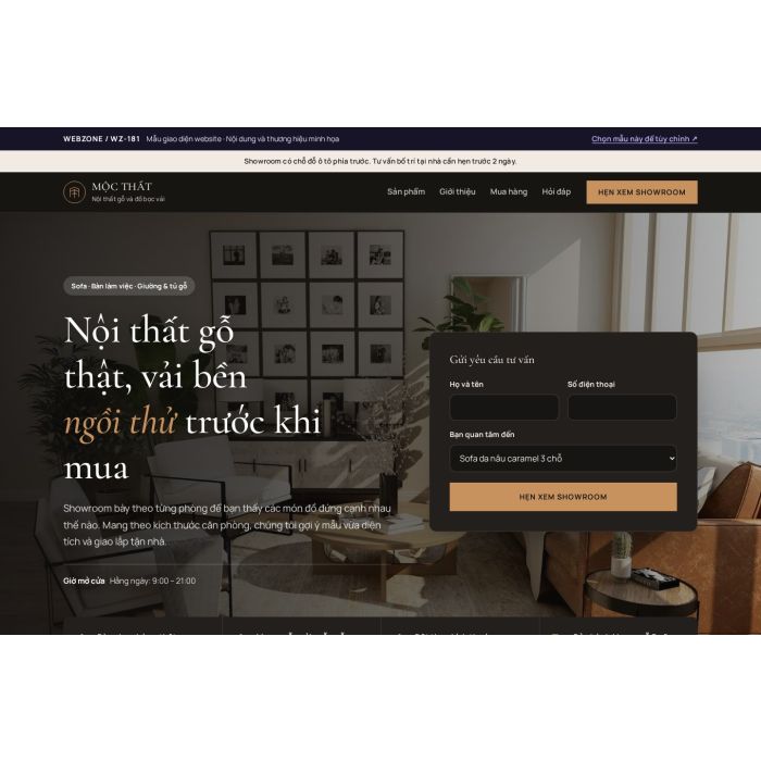 Ảnh chụp Mẫu giao diện showroom nội thất — Tập trung chuyển đổi | WZ-181