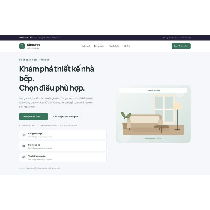 Ảnh chụp Giao diện HTML thiết kế nhà bếp — Trưng bày | WZ-184