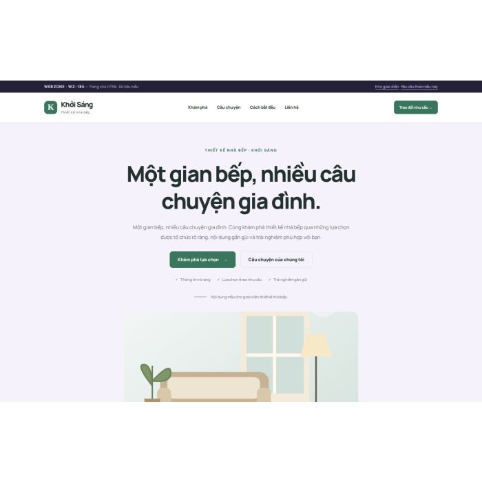Ảnh chụp Giao diện HTML thiết kế nhà bếp — Tập trung chuyển đổi | WZ-186