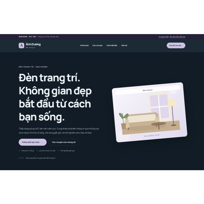Ảnh chụp Giao diện HTML đèn trang trí — Nổi bật | WZ-188