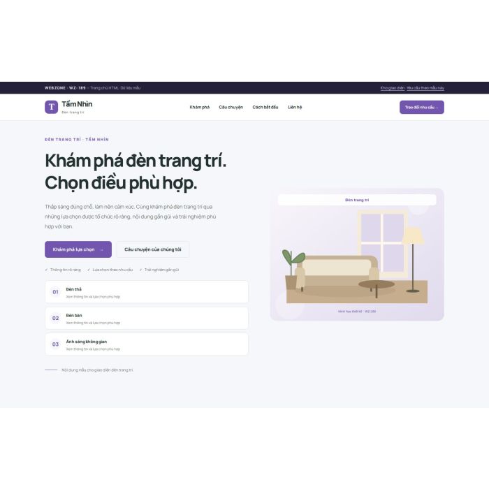 Ảnh chụp Giao diện HTML đèn trang trí — Trưng bày | WZ-189