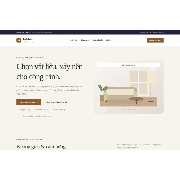 Ảnh chụp Giao diện HTML vật liệu xây dựng — Thanh lịch | WZ-192