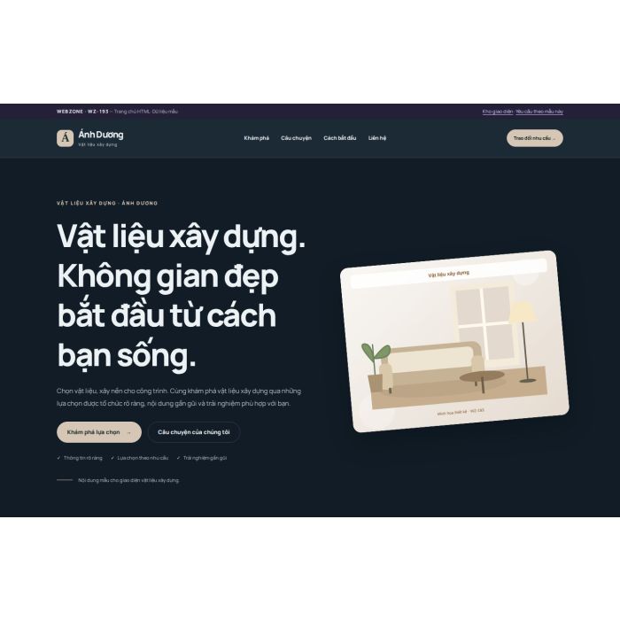 Ảnh chụp Giao diện HTML vật liệu xây dựng — Nổi bật | WZ-193