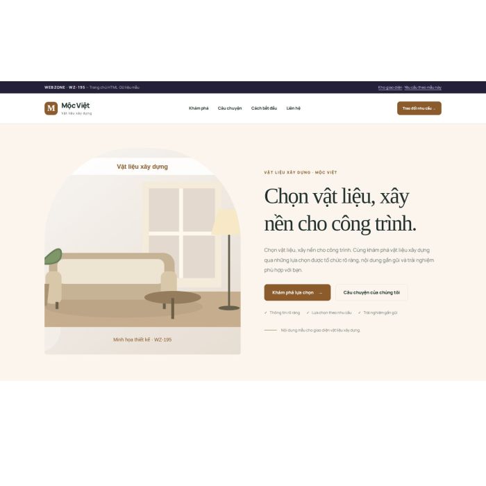 Ảnh chụp Giao diện HTML vật liệu xây dựng — Kể chuyện | WZ-195