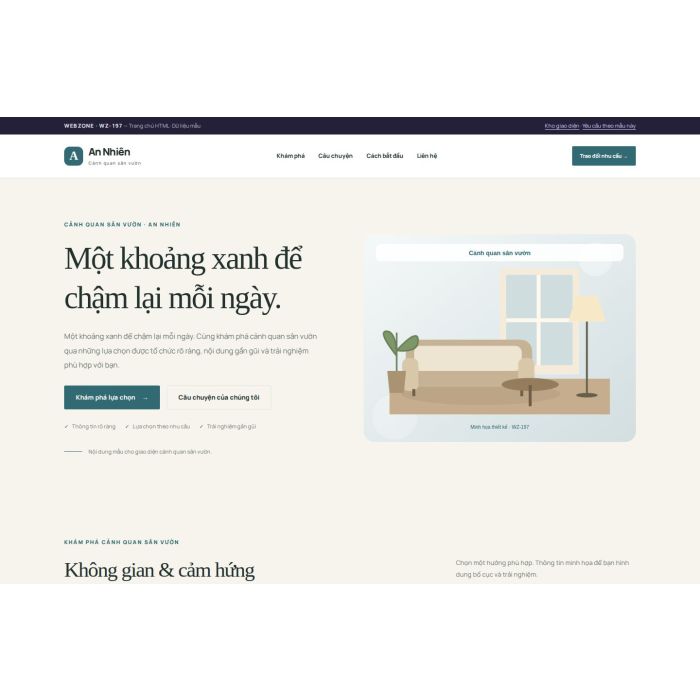 Ảnh chụp Giao diện HTML cảnh quan sân vườn — Thanh lịch | WZ-197