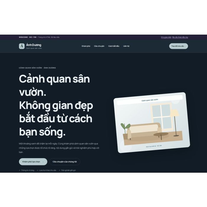 Ảnh chụp Giao diện HTML cảnh quan sân vườn — Nổi bật | WZ-198