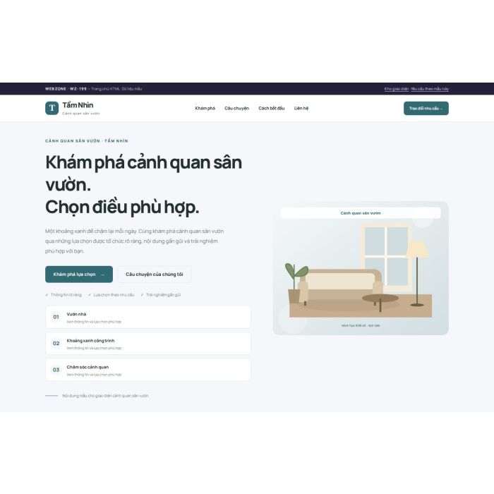 Ảnh chụp Giao diện HTML cảnh quan sân vườn — Trưng bày | WZ-199