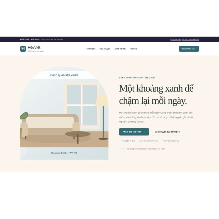Ảnh chụp Giao diện HTML cảnh quan sân vườn — Kể chuyện | WZ-200