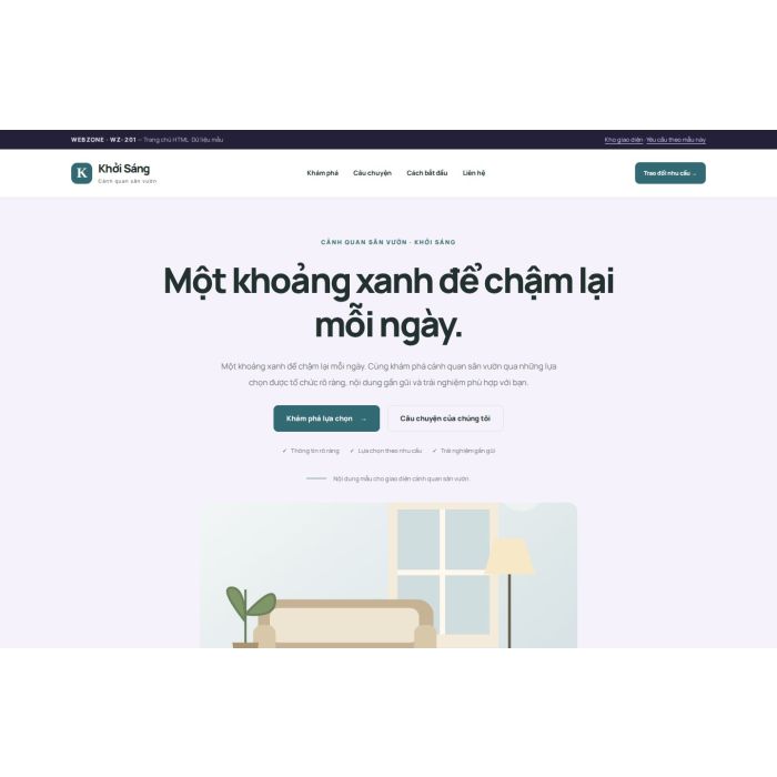 Ảnh chụp Giao diện HTML cảnh quan sân vườn — Tập trung chuyển đổi | WZ-201
