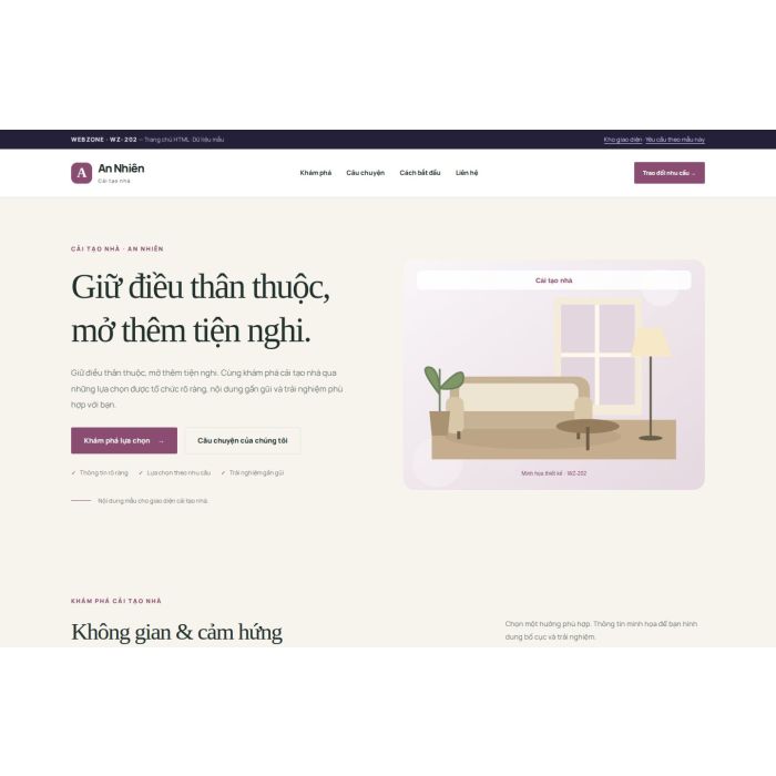 Ảnh chụp Giao diện HTML cải tạo nhà — Thanh lịch | WZ-202